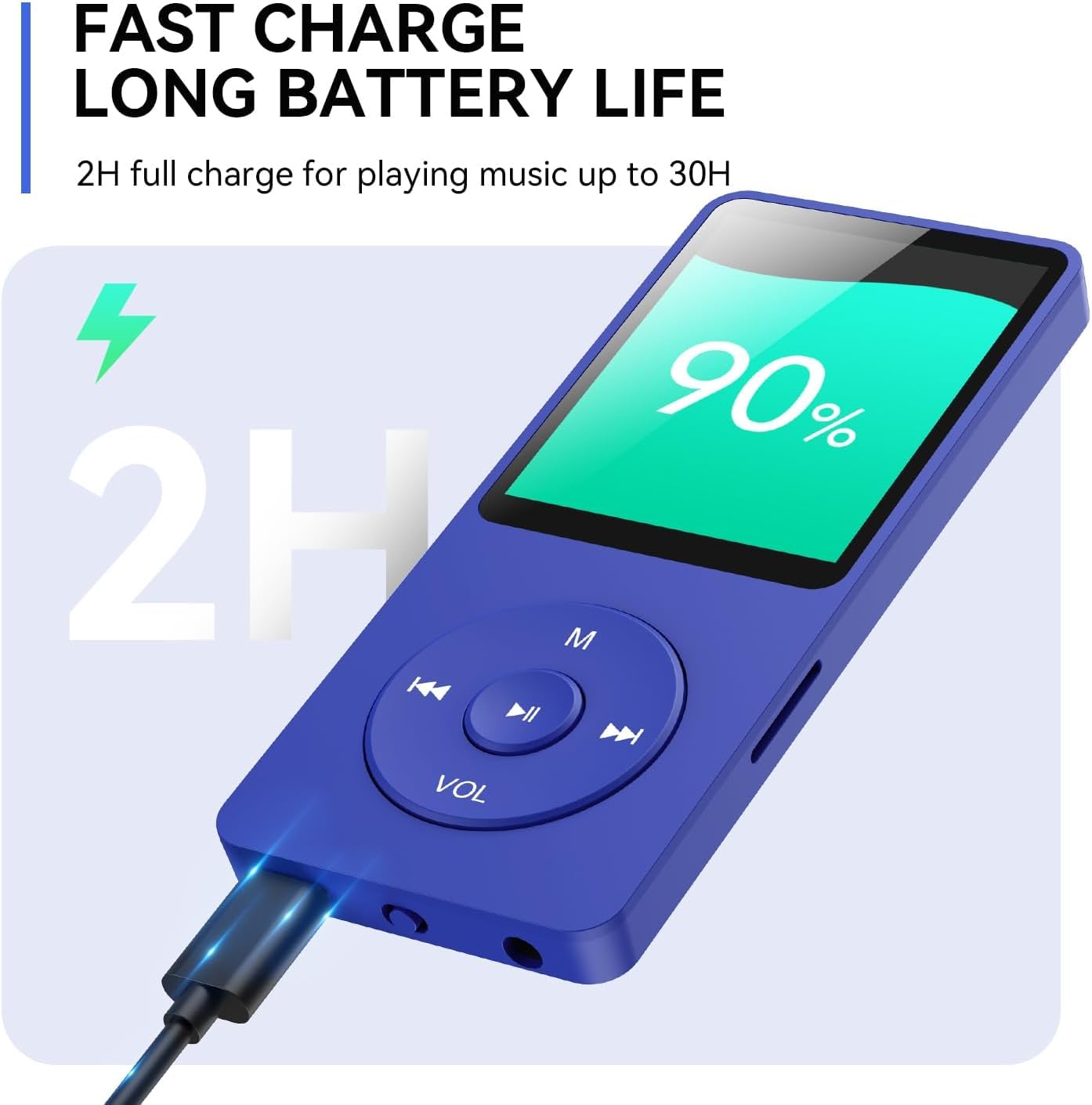 Cason 16GB Mini MP3 Music Player with Bluetooth 5.4, Video Playback,Pocket-Sized MP3 Player for Music,Voice Recording,FM Radio -Expanded Up to 128GB