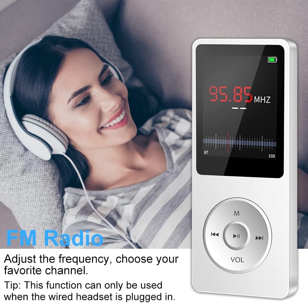 Cason 16GB Mini MP3 Music Player with Bluetooth 5.4, Video Playback,Pocket-Sized MP3 Player for Music,Voice Recording,FM Radio -Expanded Up to 128GB