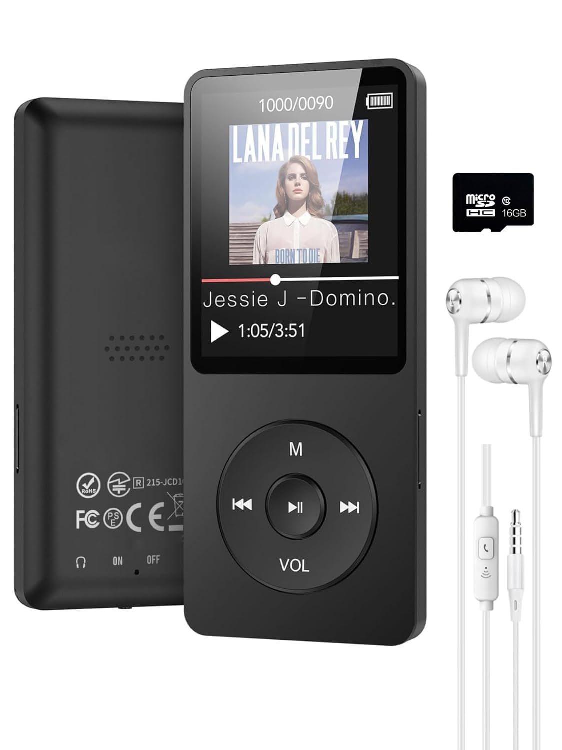 Cason 16GB Mini MP3 Music Player with Bluetooth 5.4, Video Playback,Pocket-Sized MP3 Player for Music,Voice Recording,FM Radio -Expanded Up to 128GB