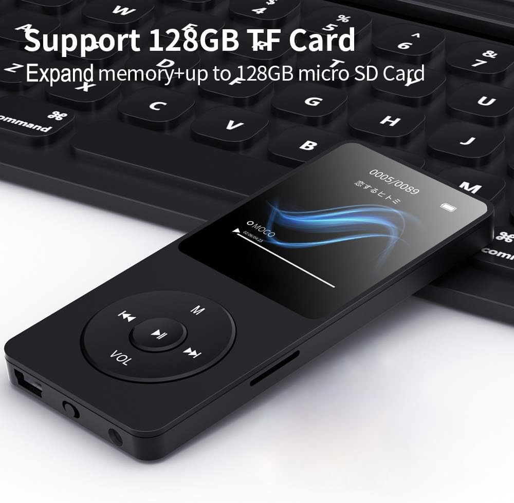 Cason 16GB Mini MP3 Music Player with Bluetooth 5.4, Video Playback,Pocket-Sized MP3 Player for Music,Voice Recording,FM Radio -Expanded Up to 128GB