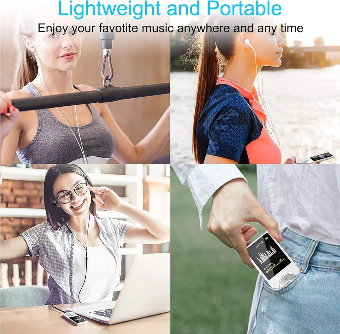 Cason 16GB Mini MP3 Music Player with Bluetooth 5.4, Video Playback,Pocket-Sized MP3 Player for Music,Voice Recording,FM Radio -Expanded Up to 128GB