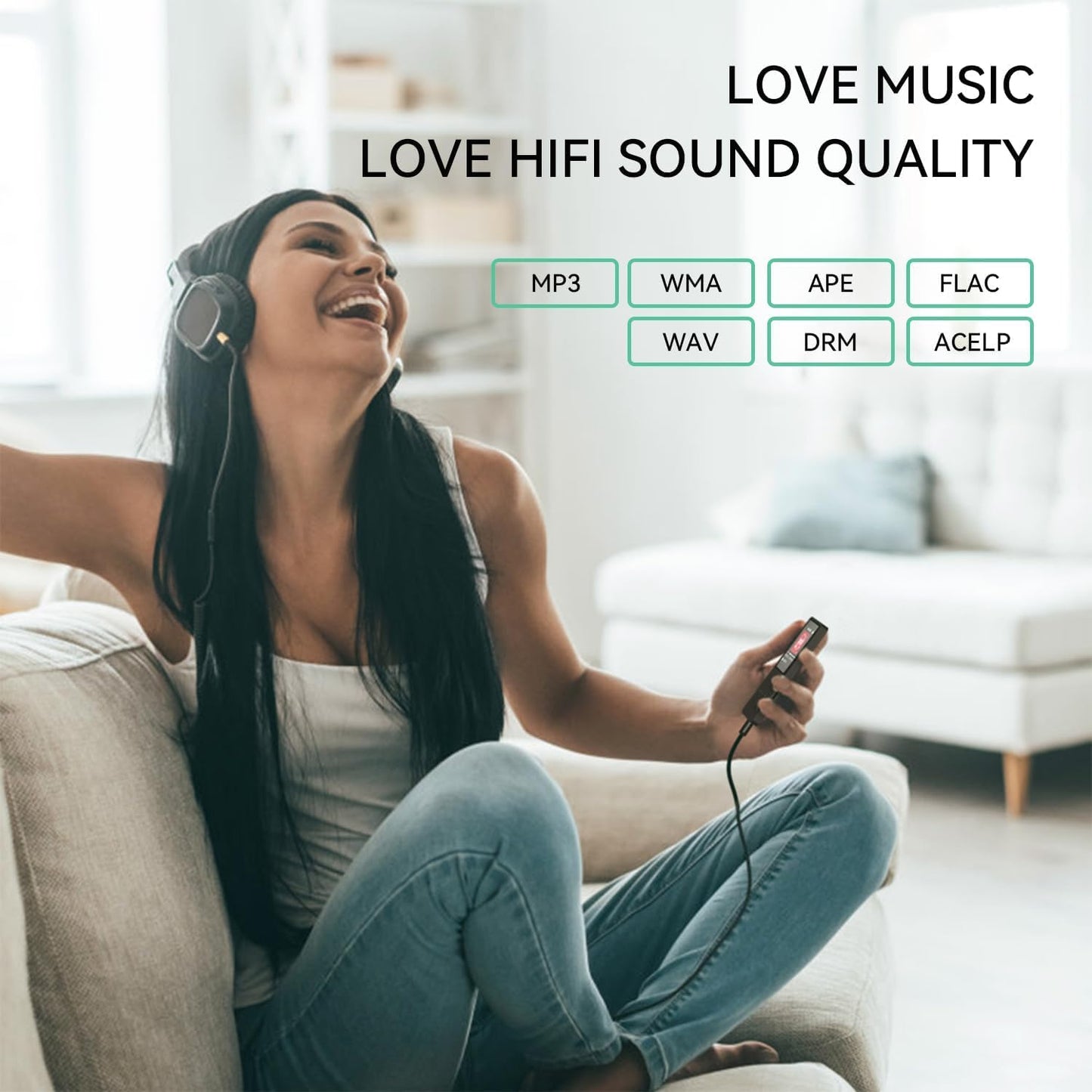 Cason 16GB Mini MP3 Music Player with Bluetooth 5.4, Video Playback,Pocket-Sized MP3 Player for Music,Voice Recording,FM Radio -Expanded Up to 128GB