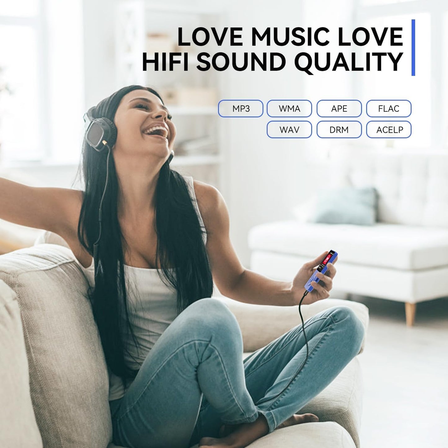 Cason 16GB Mini MP3 Music Player with Bluetooth 5.4, Video Playback,Pocket-Sized MP3 Player for Music,Voice Recording,FM Radio -Expanded Up to 128GB