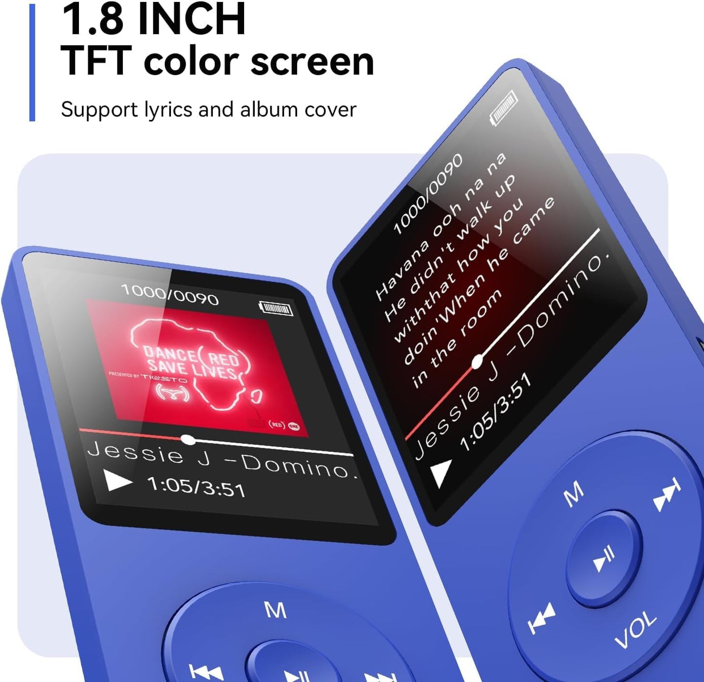 Cason 16GB Mini MP3 Music Player with Bluetooth 5.4, Video Playback,Pocket-Sized MP3 Player for Music,Voice Recording,FM Radio -Expanded Up to 128GB