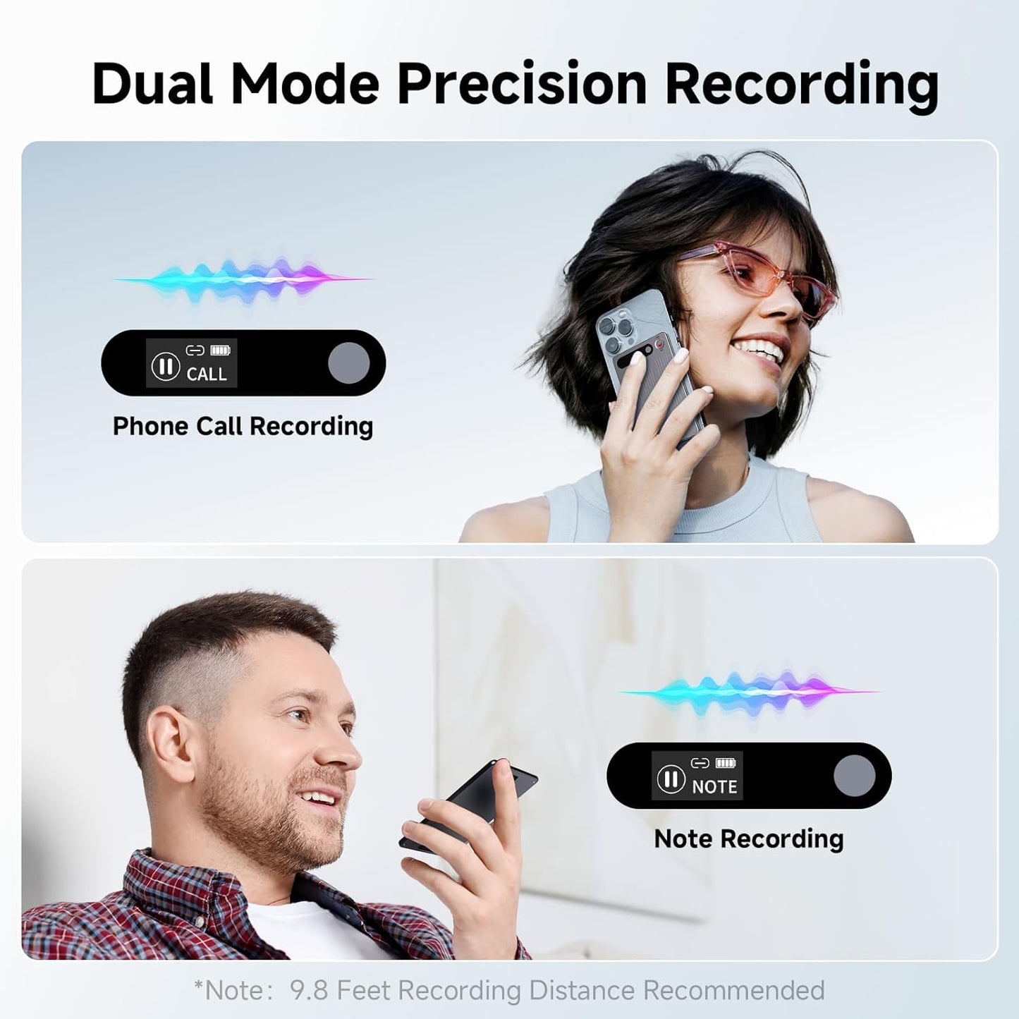 Cason Smart AI Voice Recorder with APP Control, Magnetic Audio Recorder with Transcribe, Summarize & Translation, 112 Languages, 64GB Memory, Compact for Lectures, Meetings, Calls, Interview