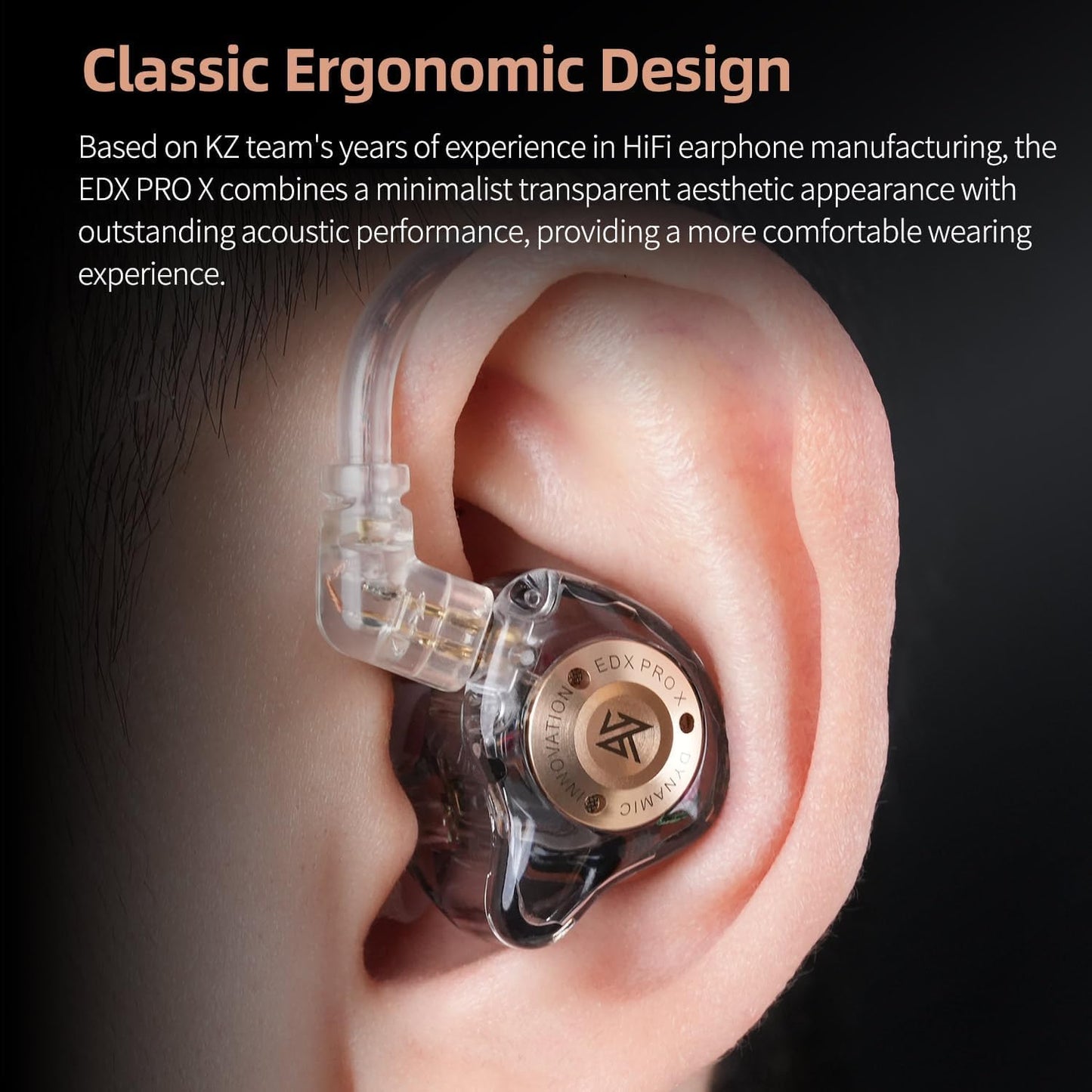 CASON KZ EDX Pro X IEM Wired Earphones | in-Ear Monitor Headphones with HiFi Deep Bass | Gaming Earphones with Mic &Dynamic Driver 2Pin Detachable Cable for Audiophile