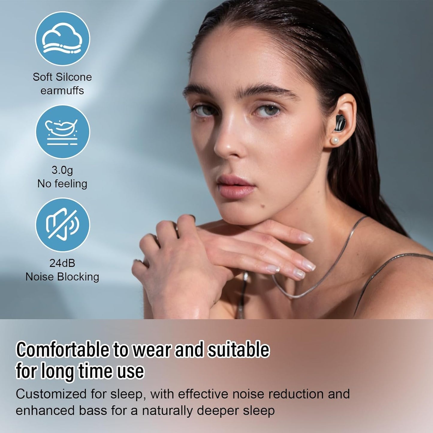 CASON 2 in 1 Ear Plugs for Noise Cancellation & Bluetooth Headphones For Music, Mini Ear Plugs for Sleeping, Studying, & Flight Travel with 24 dB Noise Reduction , IPX7 Waterproof Earphones/ Earbuds with LED Display
