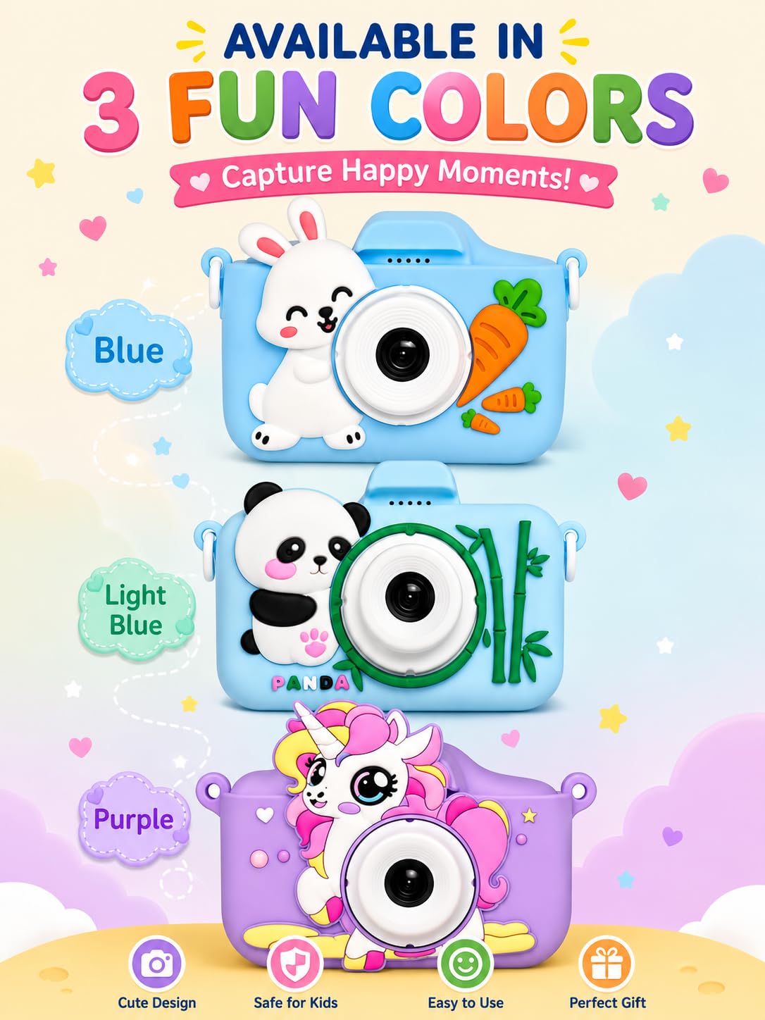 Cason Mini Digital Camera for Kids1080P HD,Camera with Dual Cameras,Rechargeable with SD Card, Real Toy Camera with Games,Birthday Gift for Kids for 5-12 Years Kid
