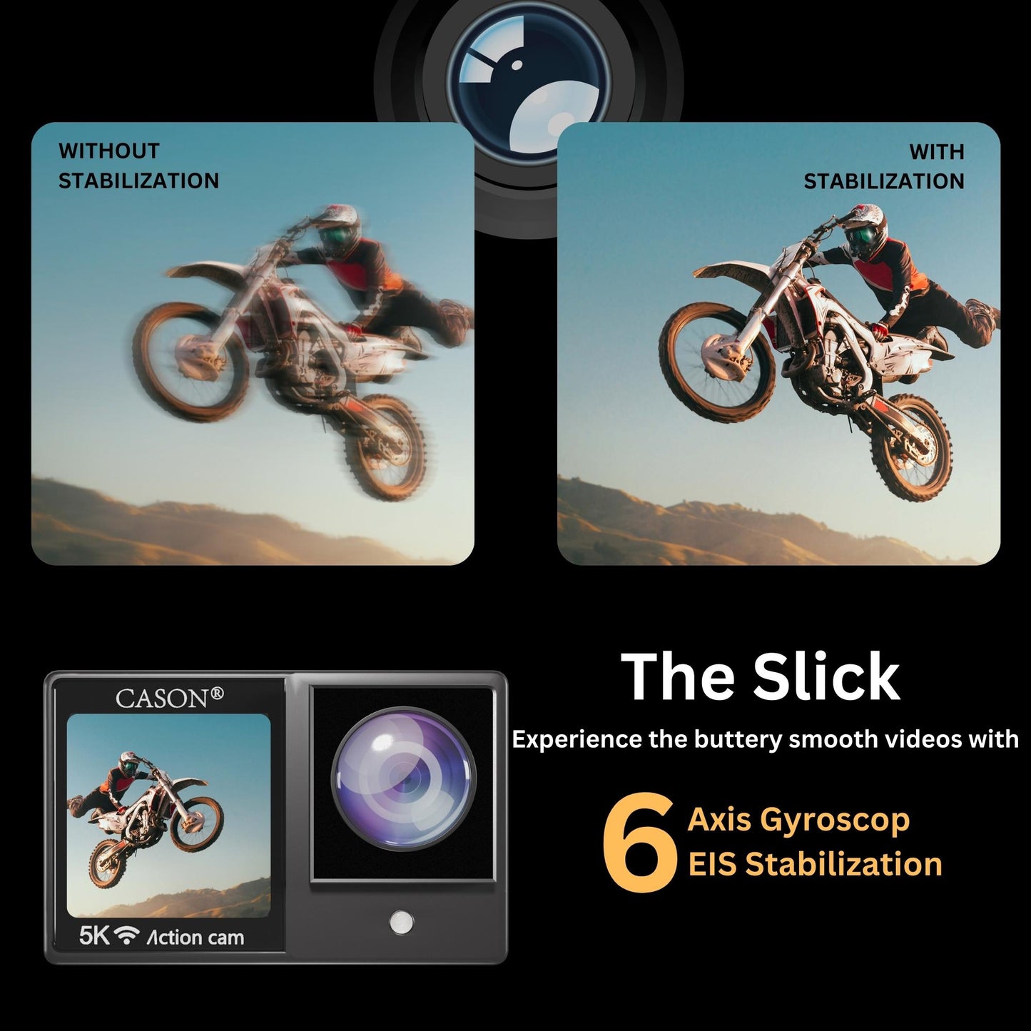 CASON CX11 5K Dual Screen Action Camera for Moto Vlogging