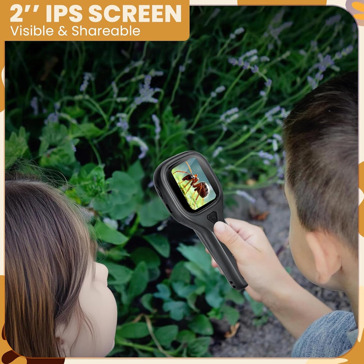 Cason Digital Pocket Microscope for Kids Upto 400X, Portable Handheld Magnifying Glass,Microscope for Students for Interactive Learning