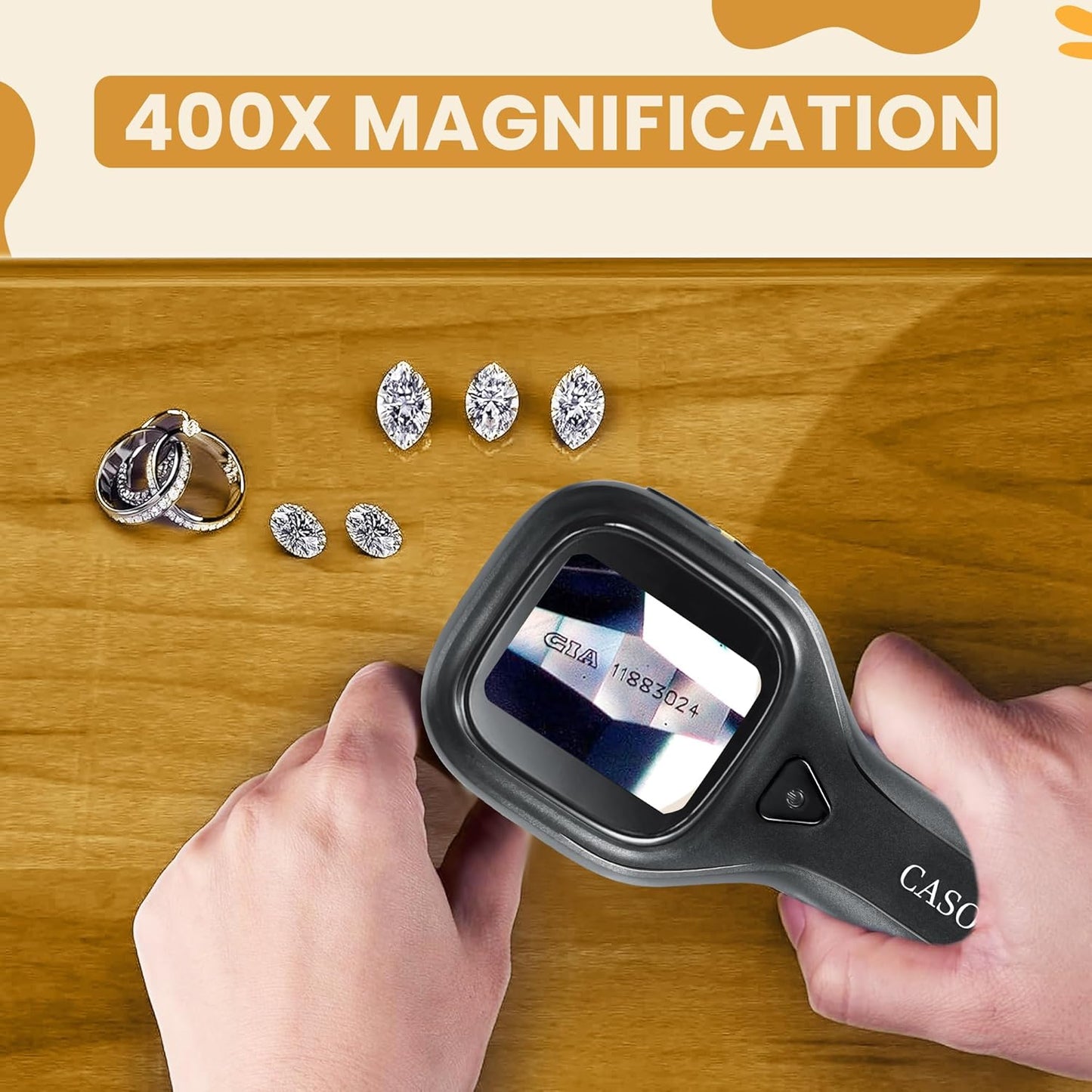 Cason Digital Pocket Microscope for Kids Upto 400X, Portable Handheld Magnifying Glass,Microscope for Students for Interactive Learning