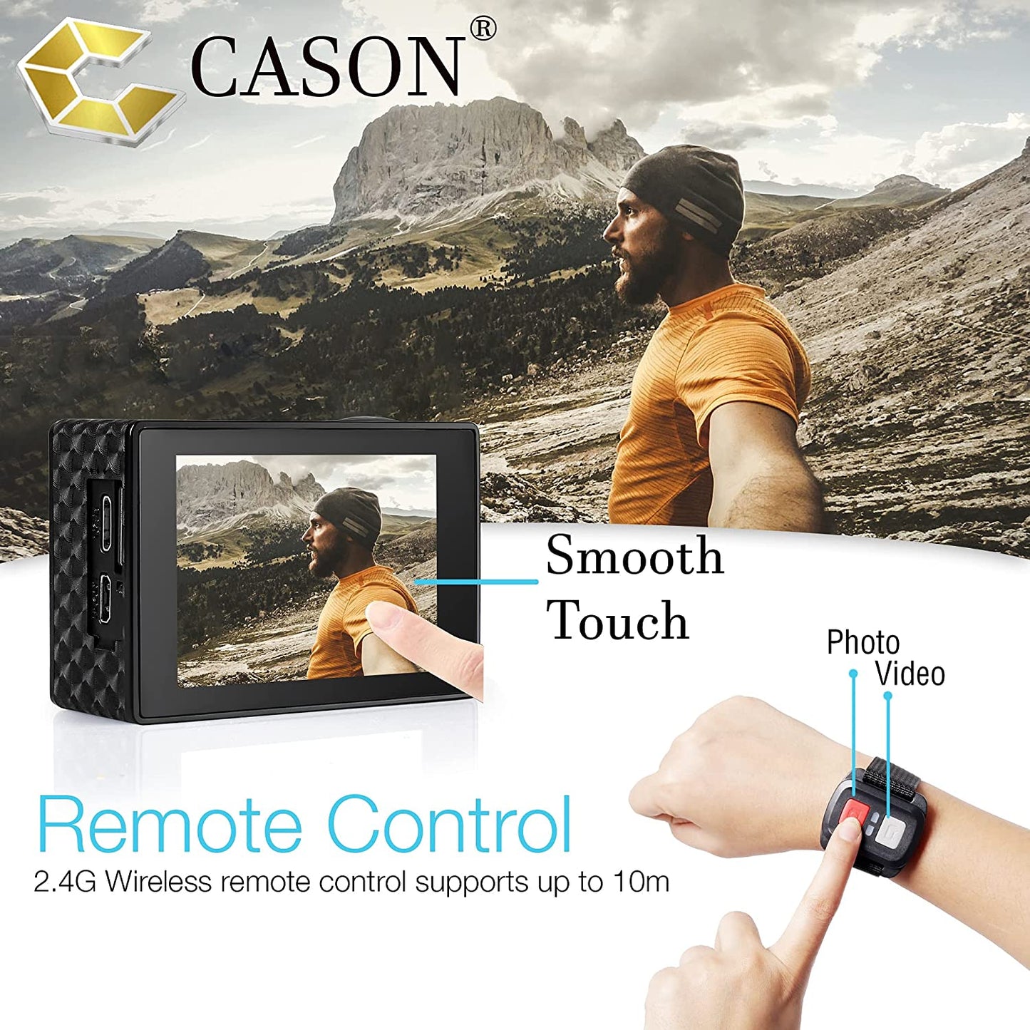 Cason CN10 Action Camera 4K With Accessories KitVideo Cameras