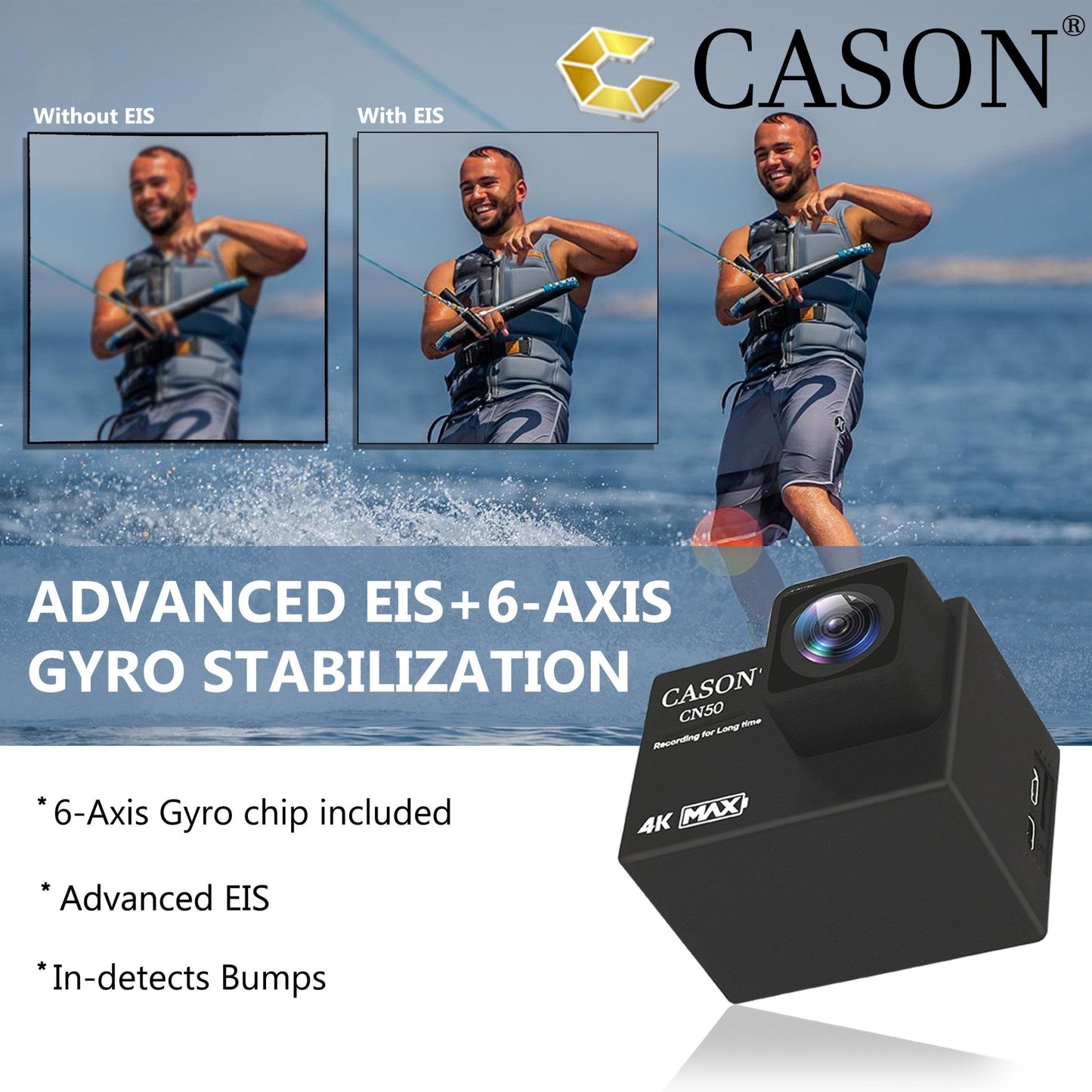 CASON CN50 Action Camera with 3000 mAh Inbuilt Battery (3-4 Hrs Work time)Video Cameras