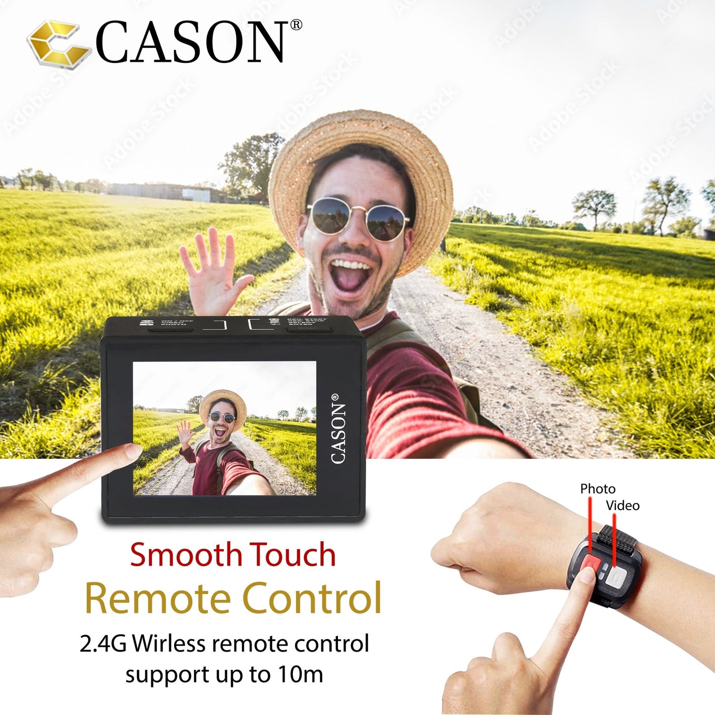 CASON CN50 Action Camera with 3000 mAh Inbuilt Battery (3-4 Hrs Work time)Video Cameras