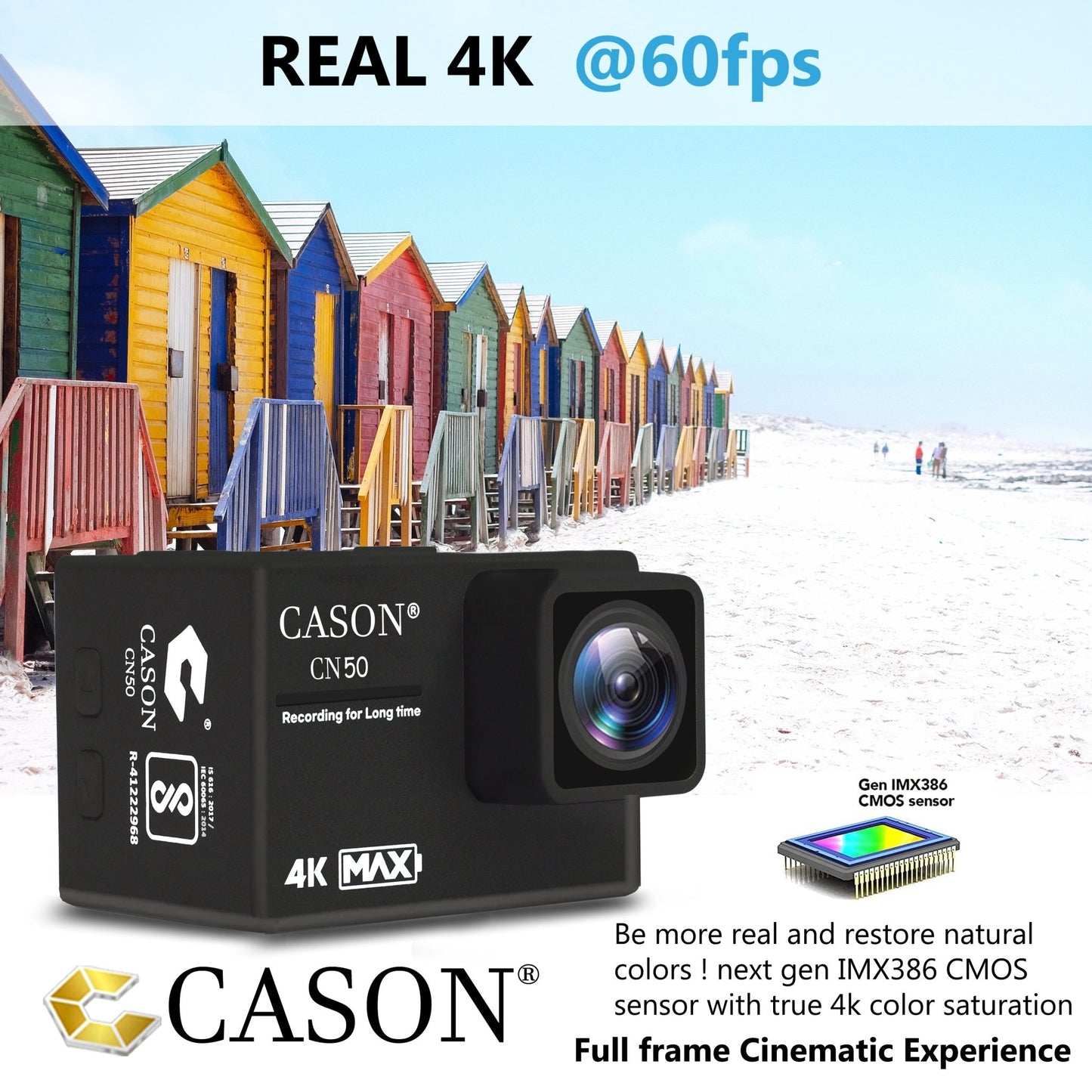 CASON CN50 Action Camera with 3000 mAh Inbuilt Battery (3-4 Hrs Work time)Video Cameras