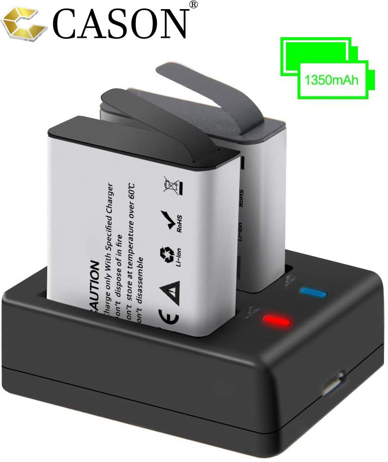 Cason - Premium 1350 mAh Li-ion Rechargeable Batteries for Cason CN10 & CS6Action Camera Accessories