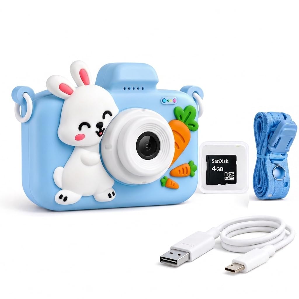 Cason Mini Digital Camera for Kids1080P HD,Camera with Dual Cameras,Rechargeable with SD Card, Real Toy Camera with Games,Birthday Gift for Kids for 5-12 Years Kid