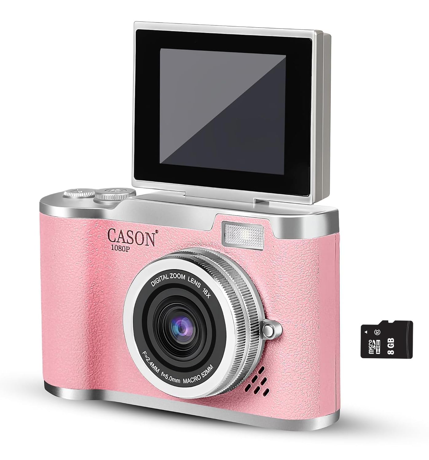 Cason 48MP Digital Camera for Kids-Real Photo & Video Mini Camera for Photography 2.4” Rotating Screen, Built in Games Kids Cameras for 5-15 Years Girls & Boys(Supports Upto 64GB Memory) Visit the CASON Store