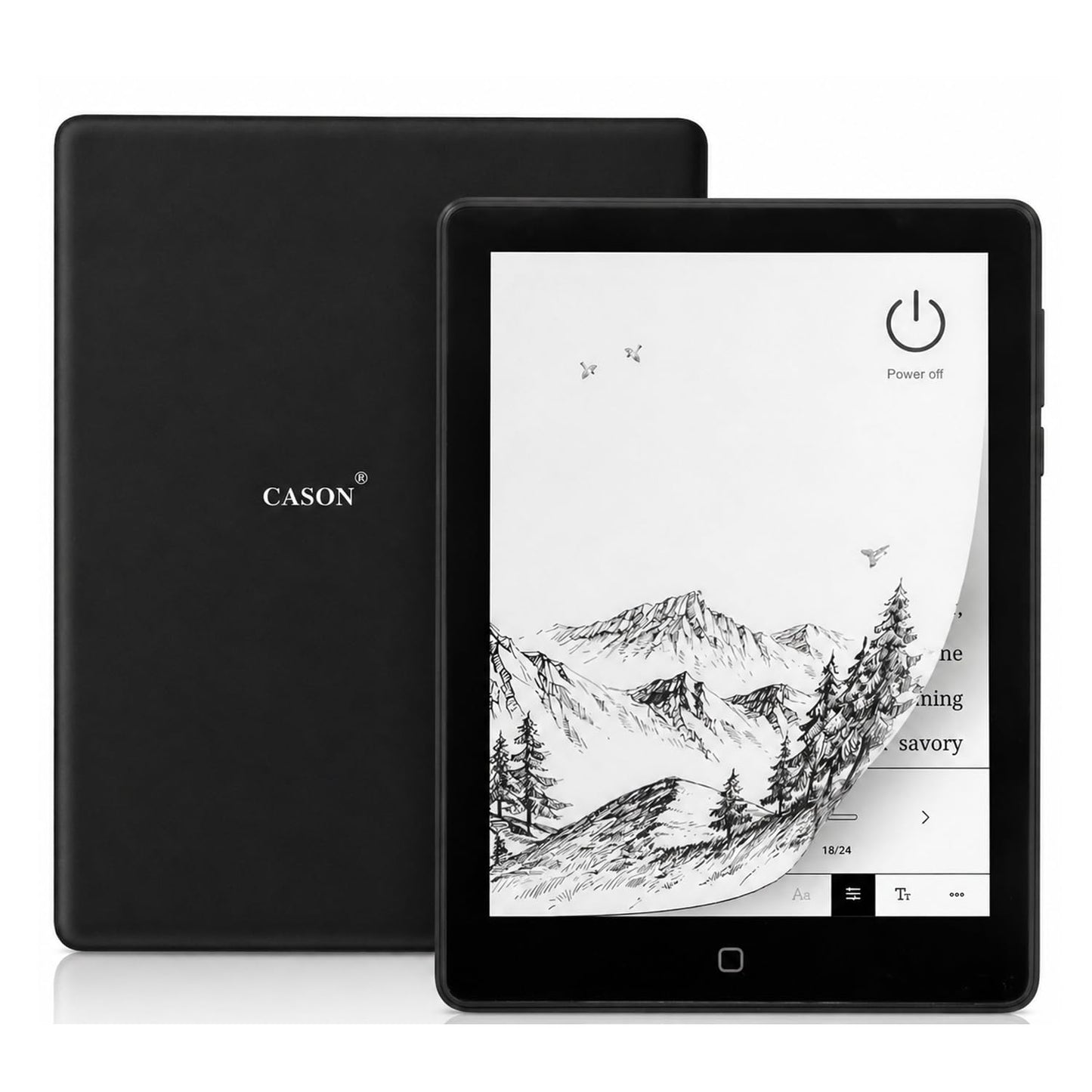 Cason E8- E-Reader Tablet with Black E-Ink Display with Adjustable Back Light –6 inch Portable Glare-Free Ebook Reader, Built-in Speaker, WiFi,Long Lasting Battery(32 GB Internal Memory)