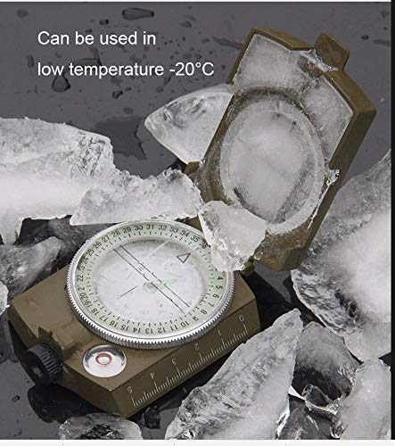 CASON (DEVICE OF C) Professional High Accuracy Metal Waterproof Military Compass for Directions (8 X 6.5 X 3 Cm, Green)