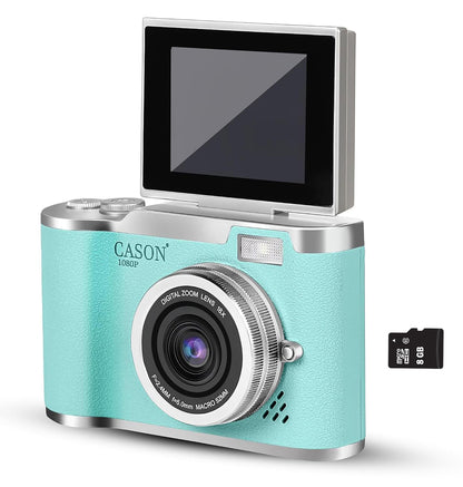 Cason 48MP Digital Camera for Kids-Real Photo & Video Mini Camera for Photography 2.4” Rotating Screen, Built in Games Kids Cameras for 5-15 Years Girls & Boys(Supports Upto 64GB Memory) Visit the CASON Store