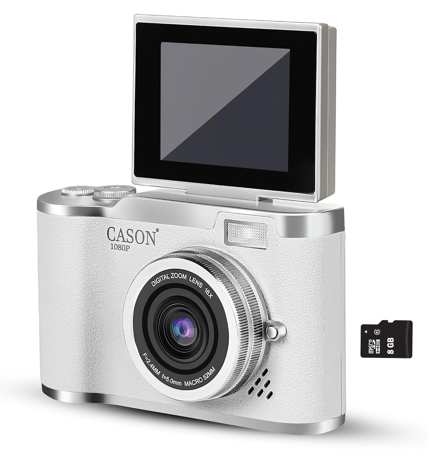 Cason 48MP Digital Camera for Kids-Real Photo & Video Mini Camera for Photography 2.4” Rotating Screen, Built in Games Kids Cameras for 5-15 Years Girls & Boys(Supports Upto 64GB Memory) Visit the CASON Store