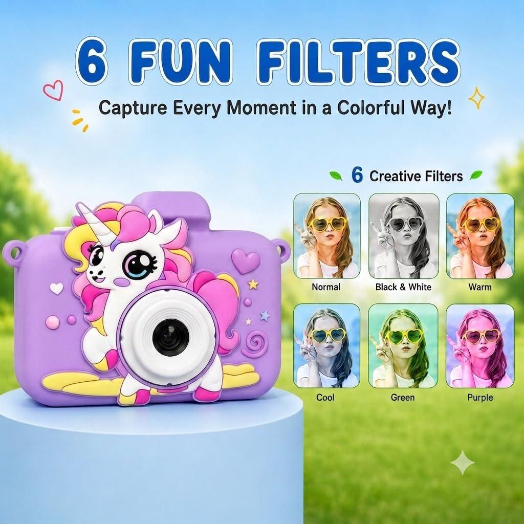 Cason Mini Digital Camera for Kids1080P HD,Camera with Dual Cameras,Rechargeable with SD Card, Real Toy Camera with Games,Birthday Gift for Kids for 5-12 Years Kid