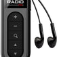 Cason Small FM Radio/Pocket Mini Radio with Earphones,USB Rechargeable Portable Transistor Radio,Digital Tuning,LCD Screen,Stereo Sound, Belt Clip for Gym,Walking(Black)