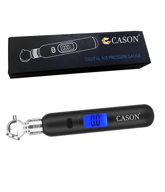 Cason Mini Digital Tyre Pressure Gauge for Cars and Bikes | Accurate Tyre Pressure Monitoring with Backlit LCD for Real-Time Readings(Black)