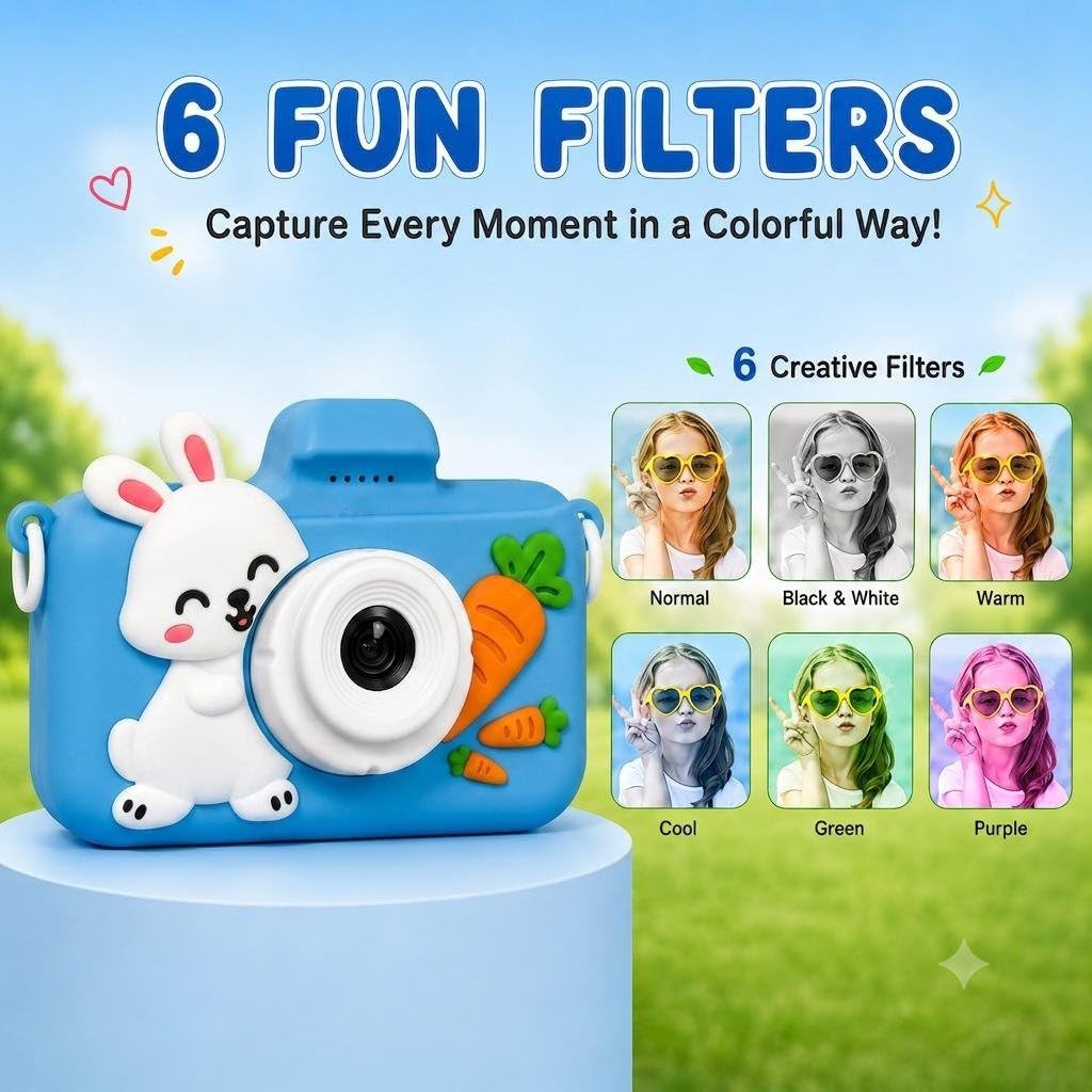 Cason Mini Digital Camera for Kids1080P HD,Camera with Dual Cameras,Rechargeable with SD Card, Real Toy Camera with Games,Birthday Gift for Kids for 5-12 Years Kid