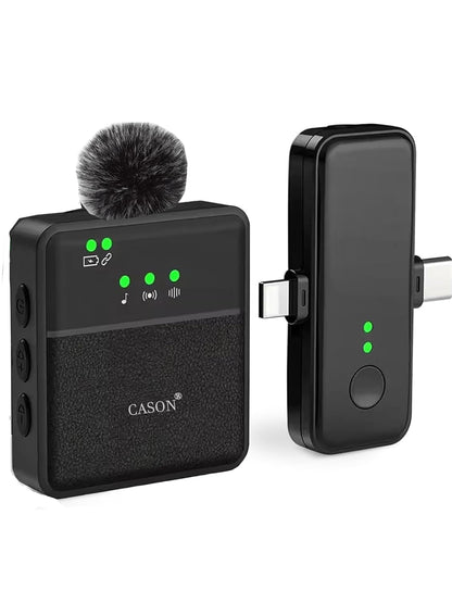 CASON SX8 Wireless Mic for You Tube & Content Creators with Ultra Noise-Cancelling Feature and 20m Long Range Microphone for Vlogging with iPhone/Android Devices(1mic)