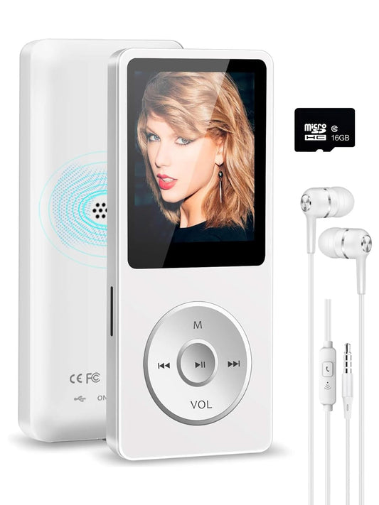 Cason 16GB Mini MP3 Music Player with Bluetooth 5.4, Video Playback,Pocket-Sized MP3 Player for Music,Voice Recording,FM Radio -Expanded Up to 128GB