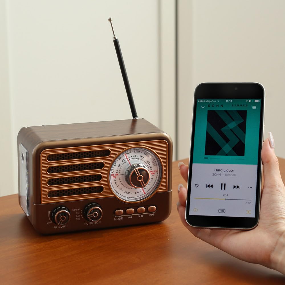 Cason FR22 Fm Radio for Home with Bluetooth Speaker,Vintage Radio