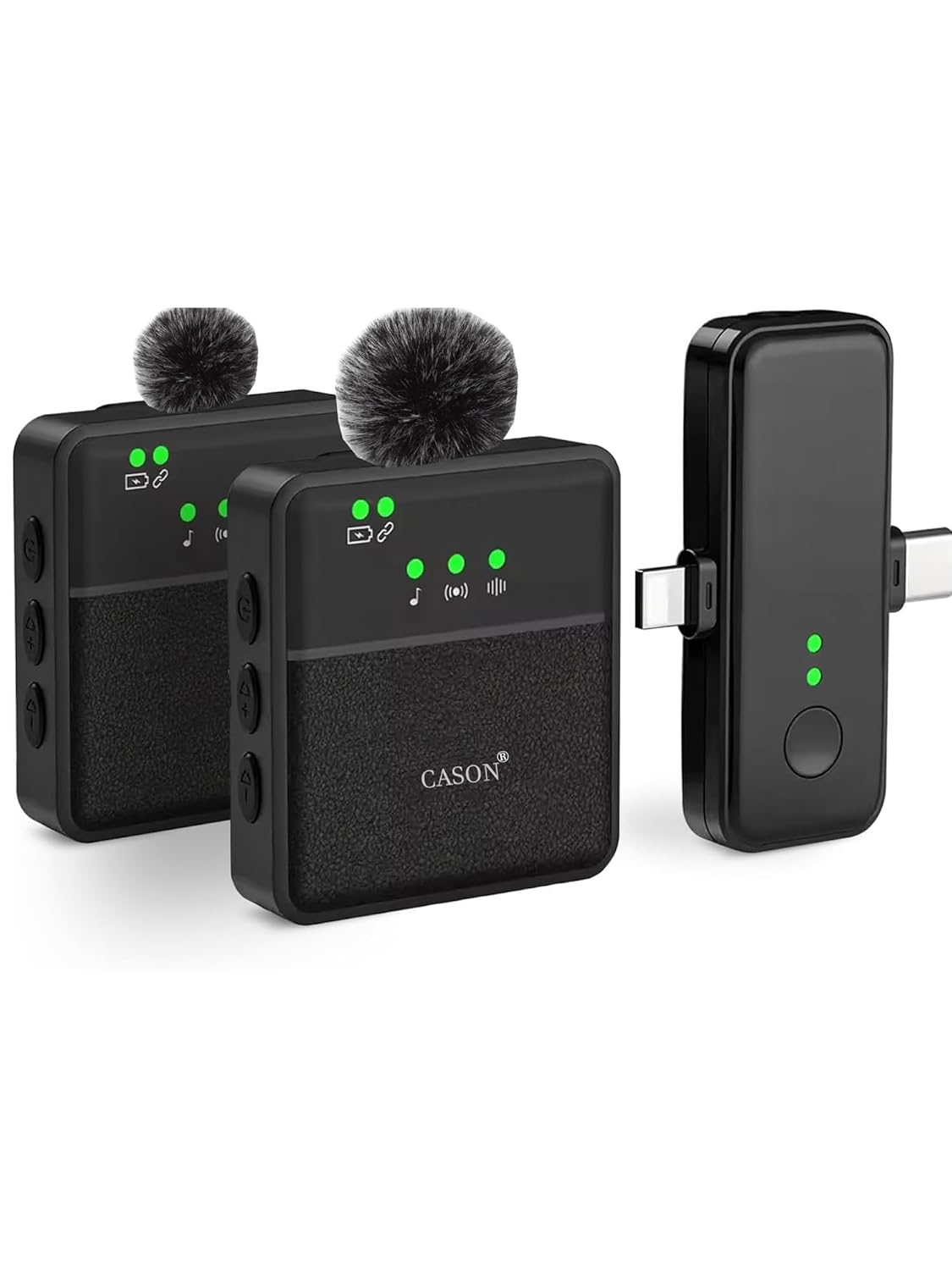 CASON SX8 Wireless Mic for You Tube & Content Creators with Ultra Noise-Cancelling Feature and 20m Long Range Microphone for Vlogging with iPhone/Android Devices(1mic)