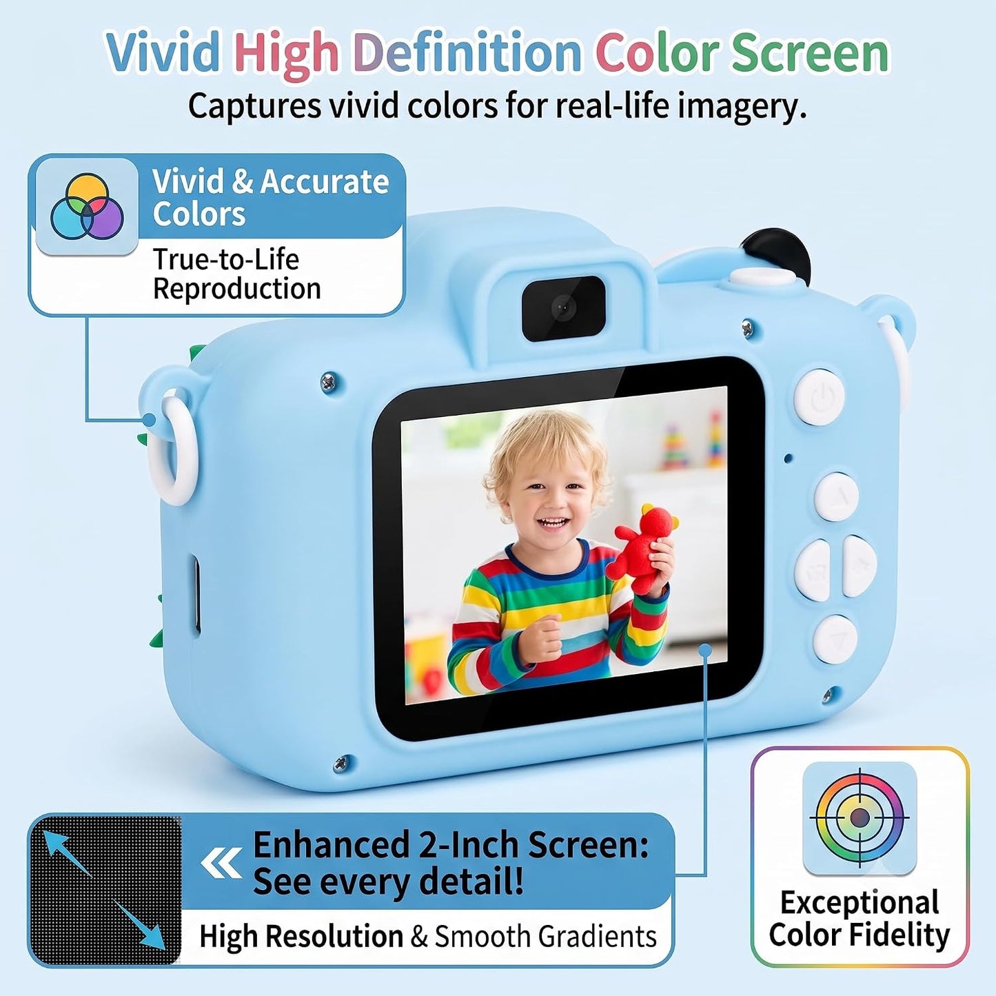 Cason Mini Digital Camera for Kids1080P HD,Camera with Dual Cameras,Rechargeable with SD Card, Real Toy Camera with Games,Birthday Gift for Kids for 5-12 Years Kid