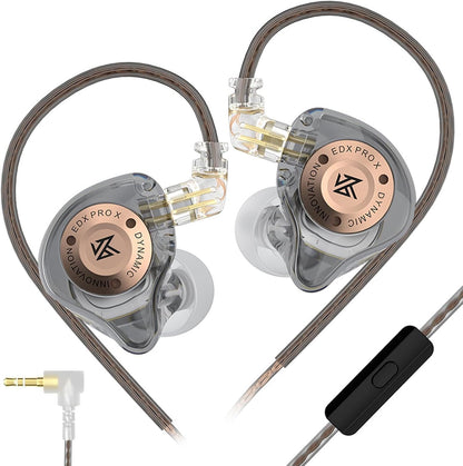 CASON KZ EDX Pro X IEM Wired Earphones | in-Ear Monitor Headphones with HiFi Deep Bass | Gaming Earphones with Mic &Dynamic Driver 2Pin Detachable Cable for Audiophile