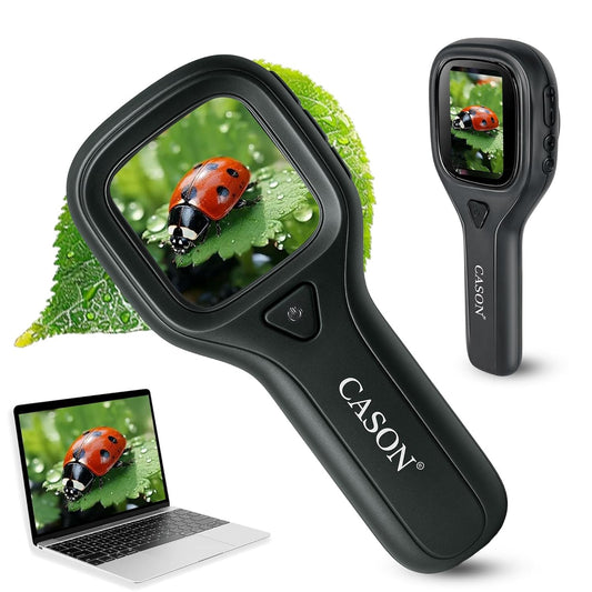 Cason Digital Pocket Microscope for Kids Upto 400X, Portable Handheld Magnifying Glass,Microscope for Students for Interactive Learning