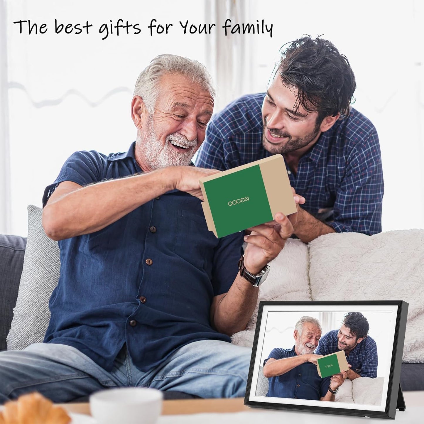 Cason x Frameo- 10.1 inch Digital Photo Frame for Wall & Table, Built in 32 GB Memory with 1280x800 IPS LCD Touchscreen via Frameo APP, WiFi Enabled Digital Frame with Slideshow, Auto-Rotate Feature