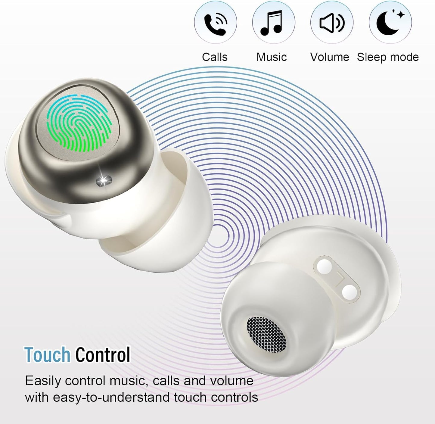 CASON 2 in 1 Ear Plugs for Noise Cancellation & Bluetooth Headphones For Music, Mini Ear Plugs for Sleeping, Studying, & Flight Travel with 24 dB Noise Reduction , IPX7 Waterproof Earphones/ Earbuds with LED Display