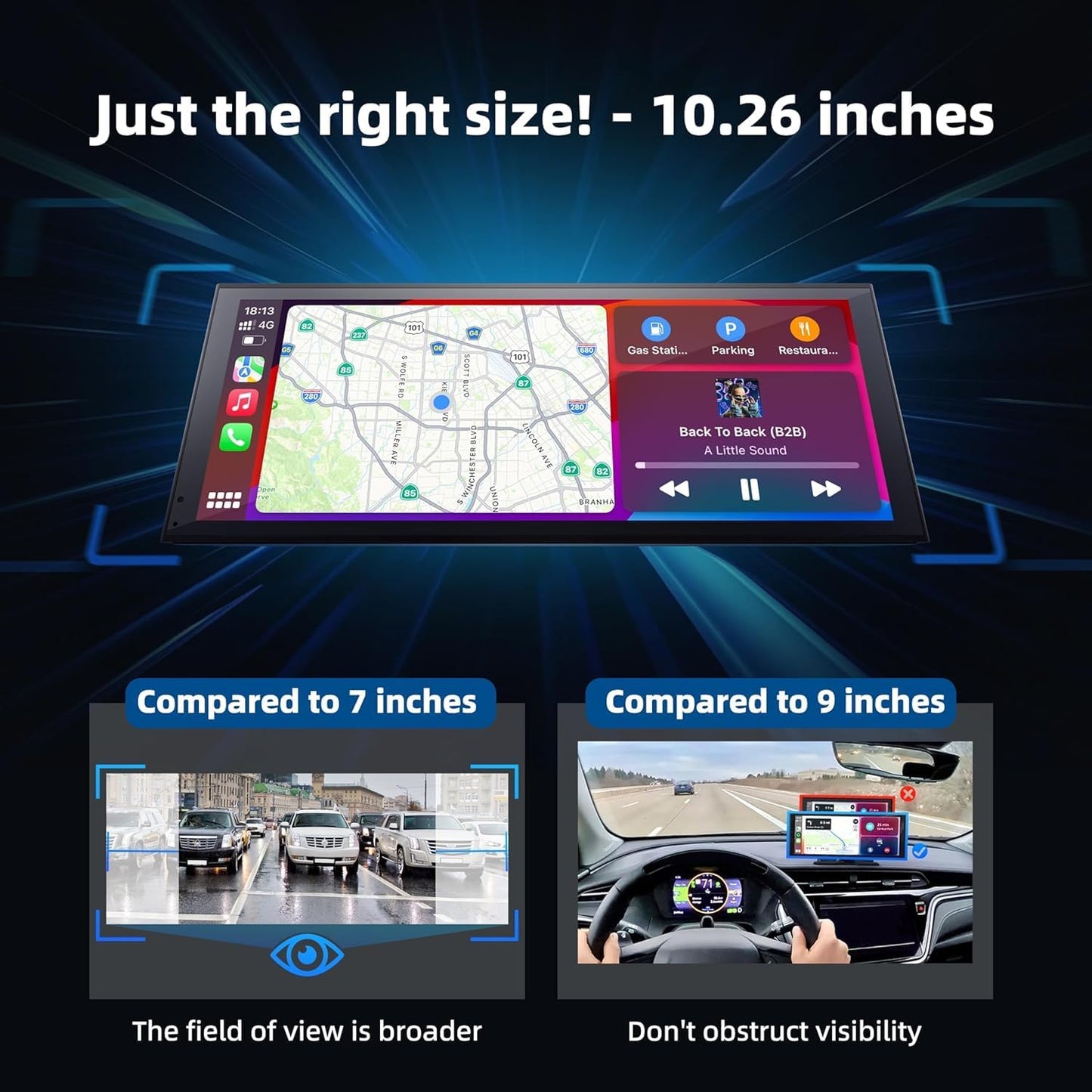 Cason Upgraded Carplay/Car Android System Touch Screen 10-Inch Android Car Stereo Infotainment System IPS LED Display Screen with Smart Voice Control,BT for All Vehicle