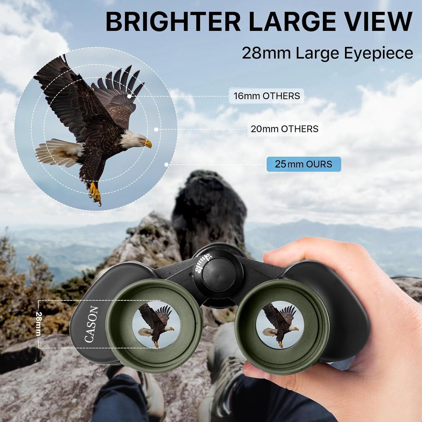Cason -Binoculars for Long Distance 10 x 50 Binocular for Adults | Wide Eye Peice | FMC Green Coating | BAK 4 Glass | Binoculars for Bird Watching,Wildlife,Safari (Green)