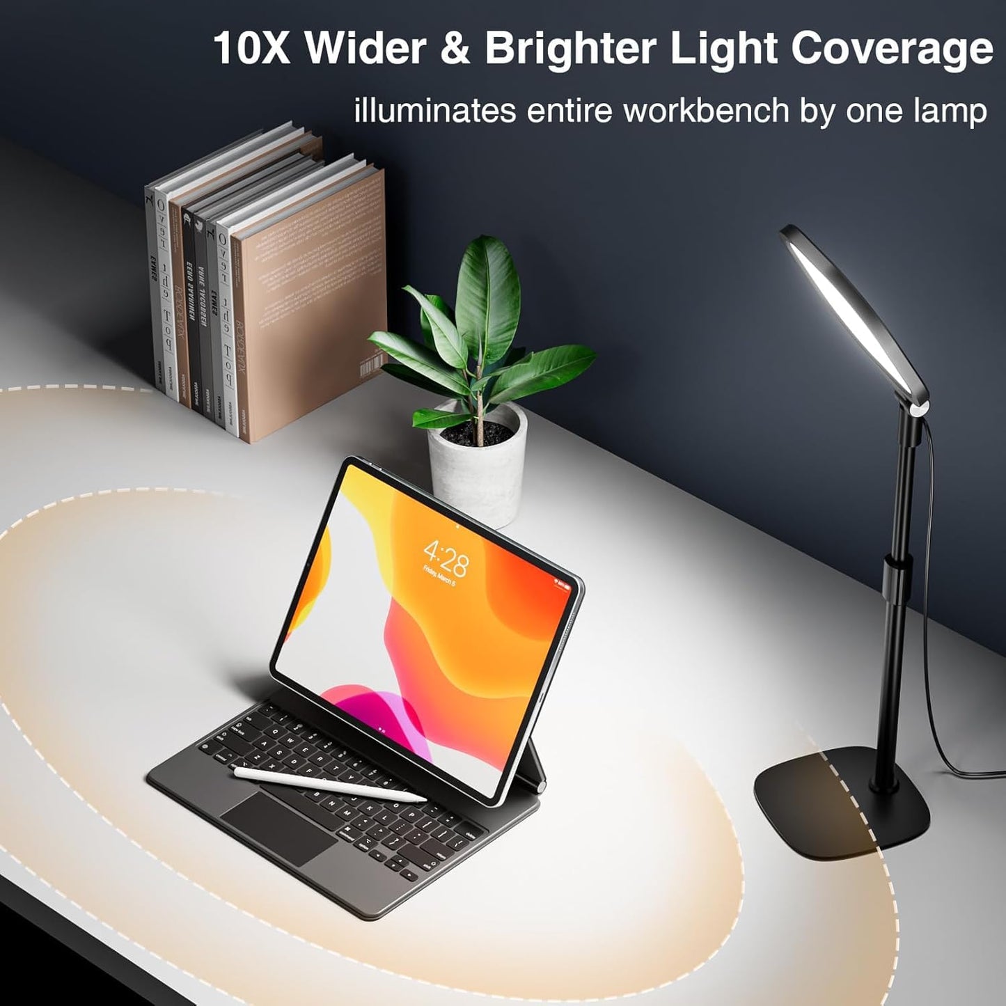 Cason Slab Key Light for Video Shooting YouTube, Tripod Stand with Light Five Color Temperatures 3200K-5600K, Adjustable Brightness 1455 Lumens, CRI 95+ with Extendable Stand for Content Creation.