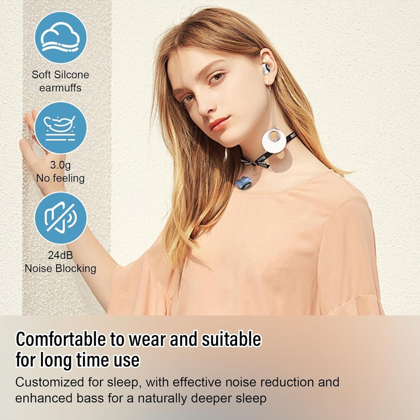 CASON 2 in 1 Ear Plugs for Noise Cancellation & Bluetooth Headphones For Music, Mini Ear Plugs for Sleeping, Studying, & Flight Travel with 24 dB Noise Reduction , IPX7 Waterproof Earphones/ Earbuds with LED Display
