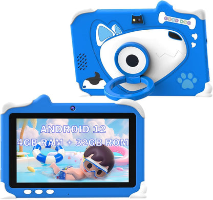 CASON 7 inch Kid Tablet for Study 5-12 Years Age,4GB+32GB Android Tab for Kids,Mini Tablet with Shockproof Case,FHD Eye Comfort Display,Parental Control, Games & Education for Boys, Girls