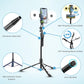Cason Long 69 Inch Selfie Stick for iPhone & Mobile with 2 LED Lights, Portable Tripod with Bluetooth Remote- Selfie Stand for 2 Mobile Phones (Horizontal,Vertical) & Camera (Black)