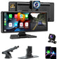 Cason Upgraded Carplay/Car Android System Touch Screen 10-Inch with 4K Dash Cam &1080p Rear Camera,Android Car Stereo Infotainment System IPS LED Display Screen with Voice Control,BT for All Vehicles
