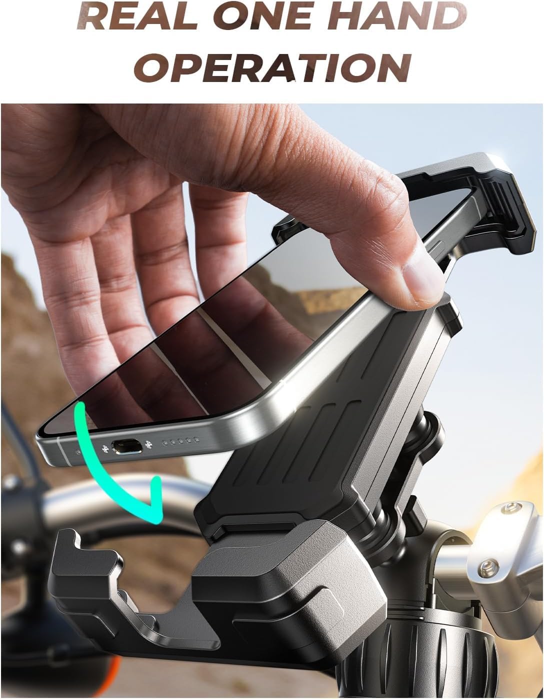 CASON Mobile Holder for Bikes,Scooty/Cycle Phone Holder Mount,with Shock Absorbtion,Switch Lock Behind,Cushioning Pads,360° Rotation for Handlebar Compatible with All Phones