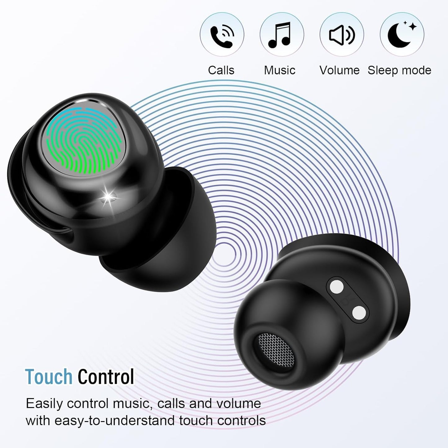 CASON 2 in 1 Ear Plugs for Noise Cancellation & Bluetooth Headphones For Music, Mini Ear Plugs for Sleeping, Studying, & Flight Travel with 24 dB Noise Reduction , IPX7 Waterproof Earphones/ Earbuds with LED Display