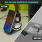 Cason 23W Certified Qi2 Wireless Charger for iPhone,Magnetic 3 in 1 Mag Safe Wireless Charging Pad/Stand,Fast Charging Dock for iPhone 13,14,15,16 & S23,S24 Ultra (Mettalic Grey)