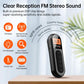 Cason Small FM Radio/Pocket Mini Radio with Earphones,USB Rechargeable Portable Transistor Radio,Digital Tuning,LCD Screen,Stereo Sound, Belt Clip for Gym,Walking(Black)